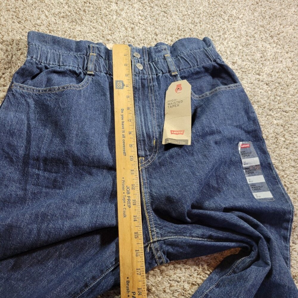 LEVIS Jeans Womens 31 High Waisted Tapered Dark Wash Blue 5-Pocket Mom Tags - Picture 5 of 9